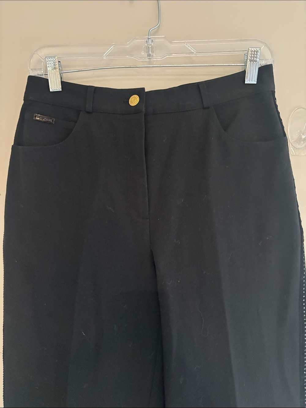 St John Sport By Marie Gray Black Classic Straight Fit emblelished side jeans - Picture 5 of 11
